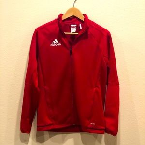Adidas pullover zip sweater crewneck red
